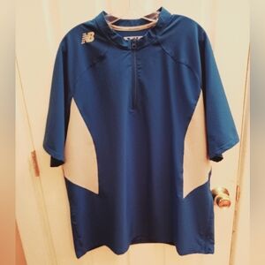 New Balance Performance Shirt Blue/White 1/2 Zip